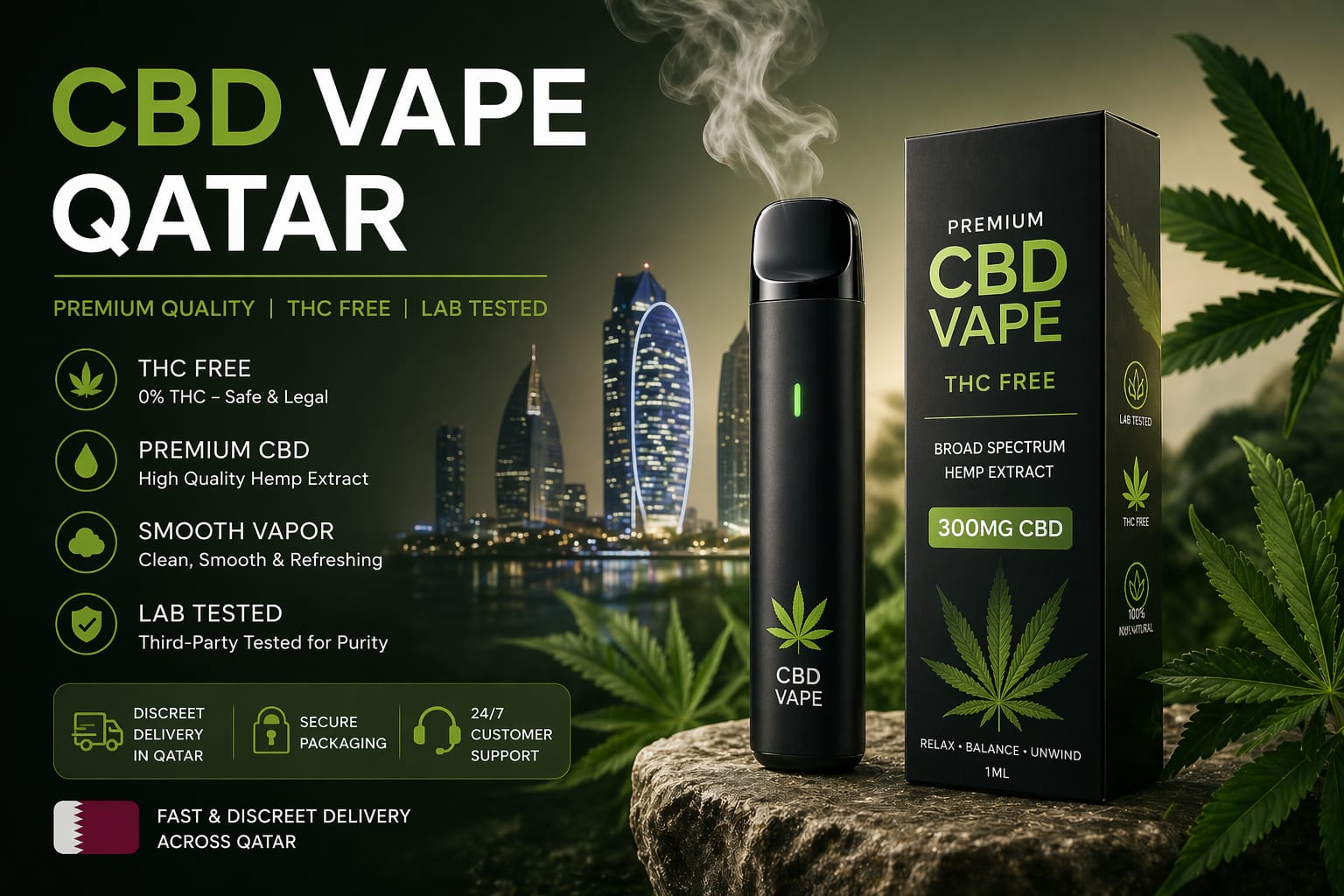 CBD Vape Qatar – Buy Premium THC-Free CBD Vapes with Discreet Delivery